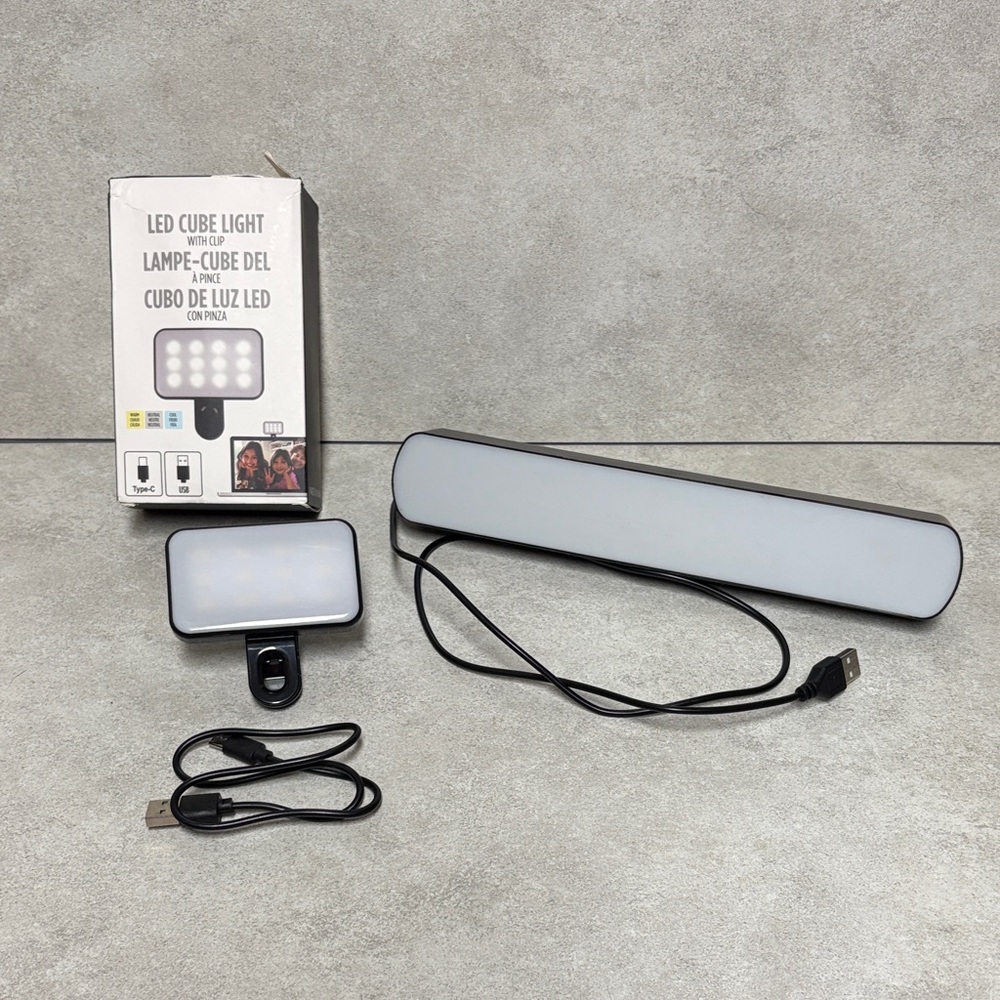 LED Cube Light and Light Bar with USB Cable